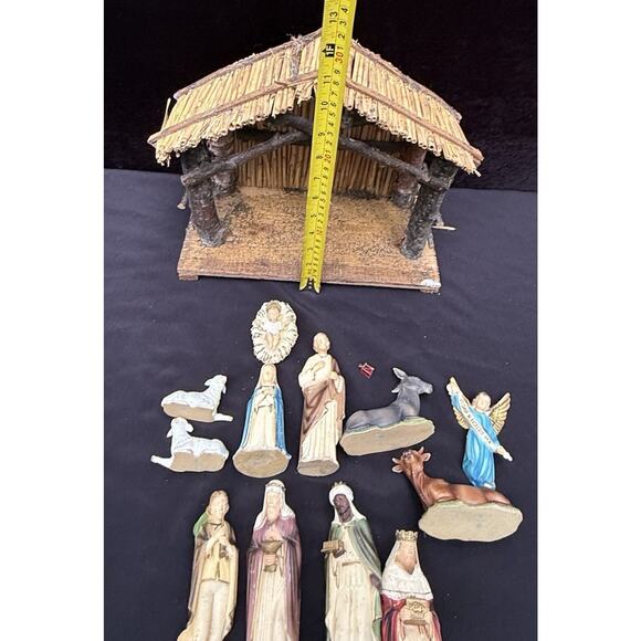 Vintage Similegno Christmas Nativity Scene stable resin plastic Hong Kong - Picture 6 of 16